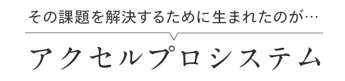 アクセルプロシステムが解決します