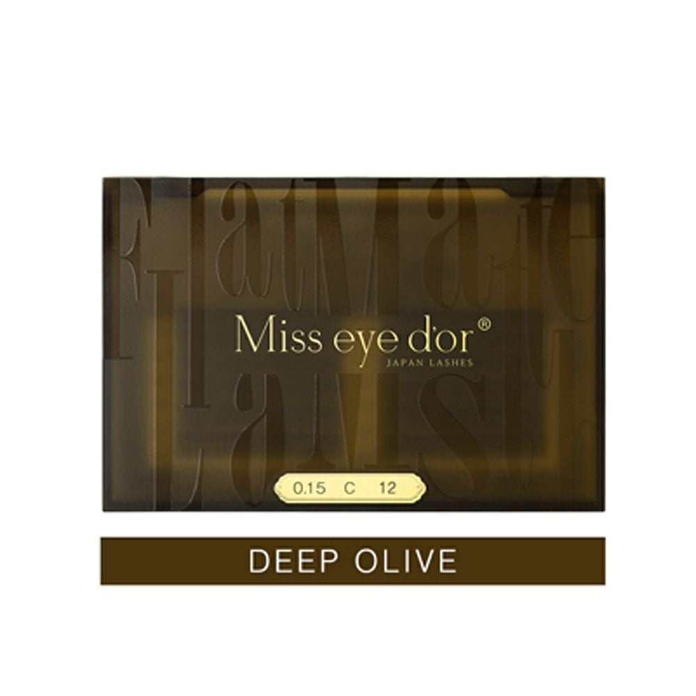 Miss eye d'or】フラットマットラッシュディープオリーブ CCカール