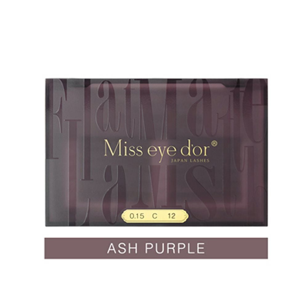 Miss eyed'or  JCカール太さ0.15㎜長さ7~9㎜と11~15㎜ Miss eye d'or】フラットマットラッシュアッシュパープル JCカール