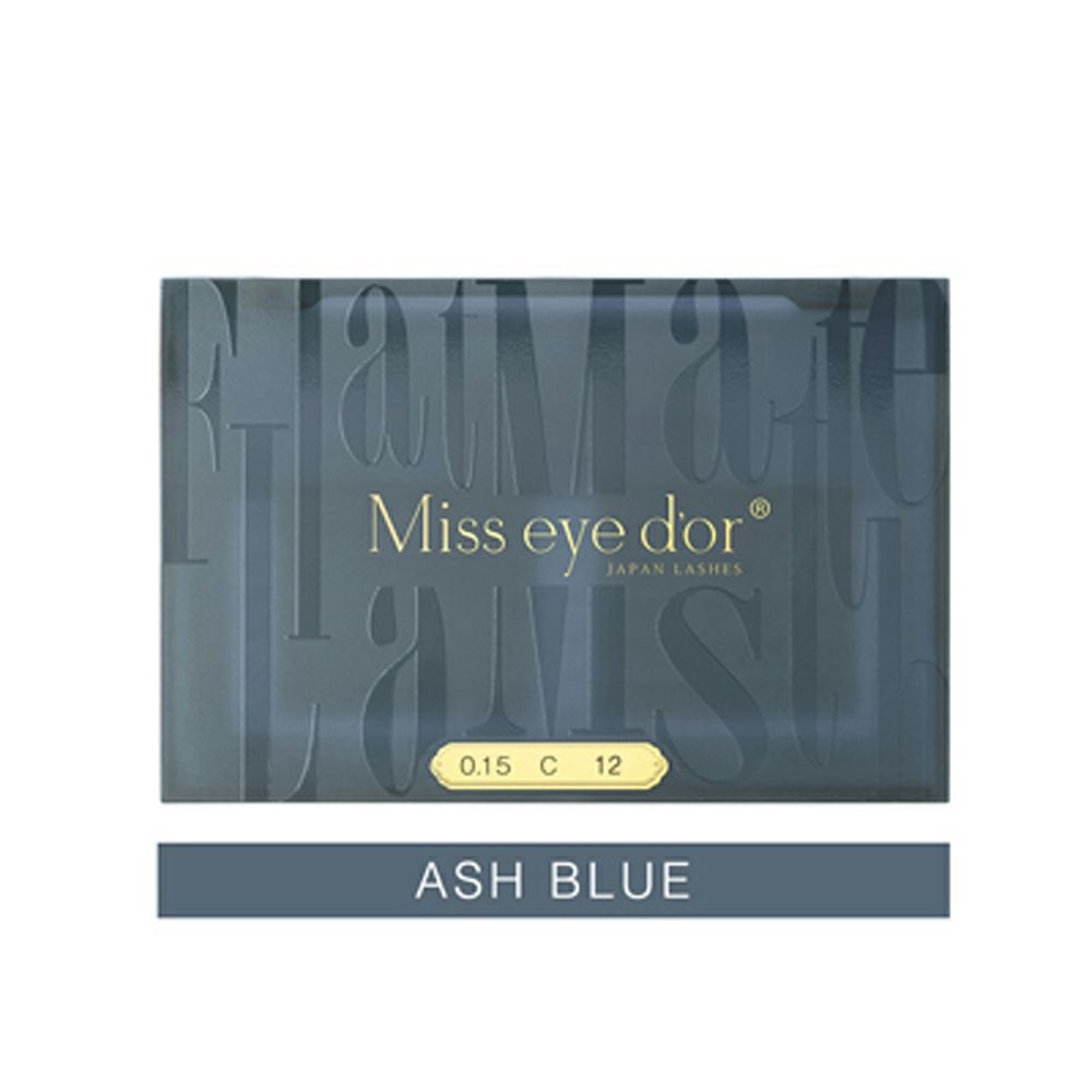 Miss eye d'or】フラットマットラッシュアッシュブルー Jカール 0.15mm