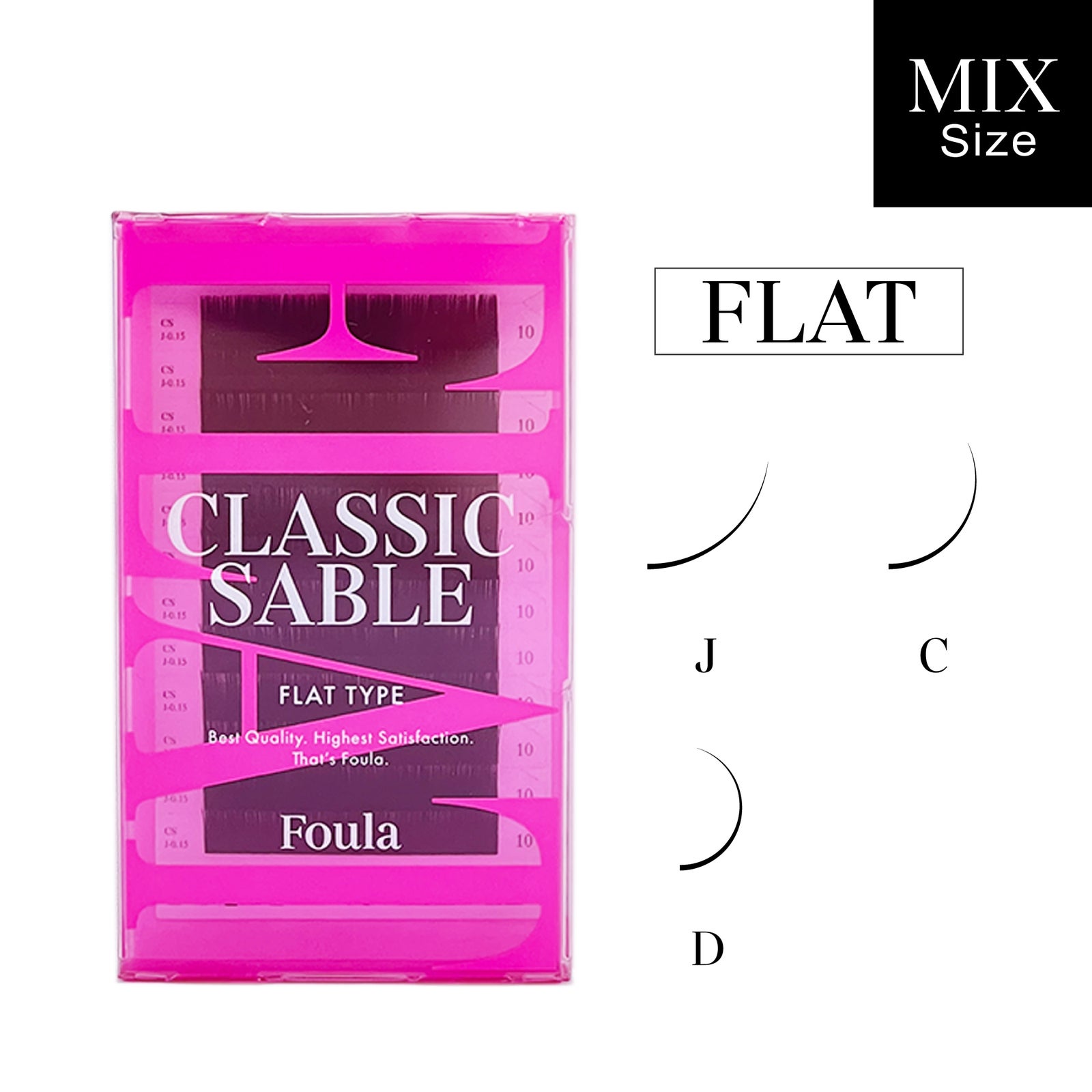 【Foula】クラシックセーブル フラットタイプ 9-13mm サイズMix フラットラッシュ