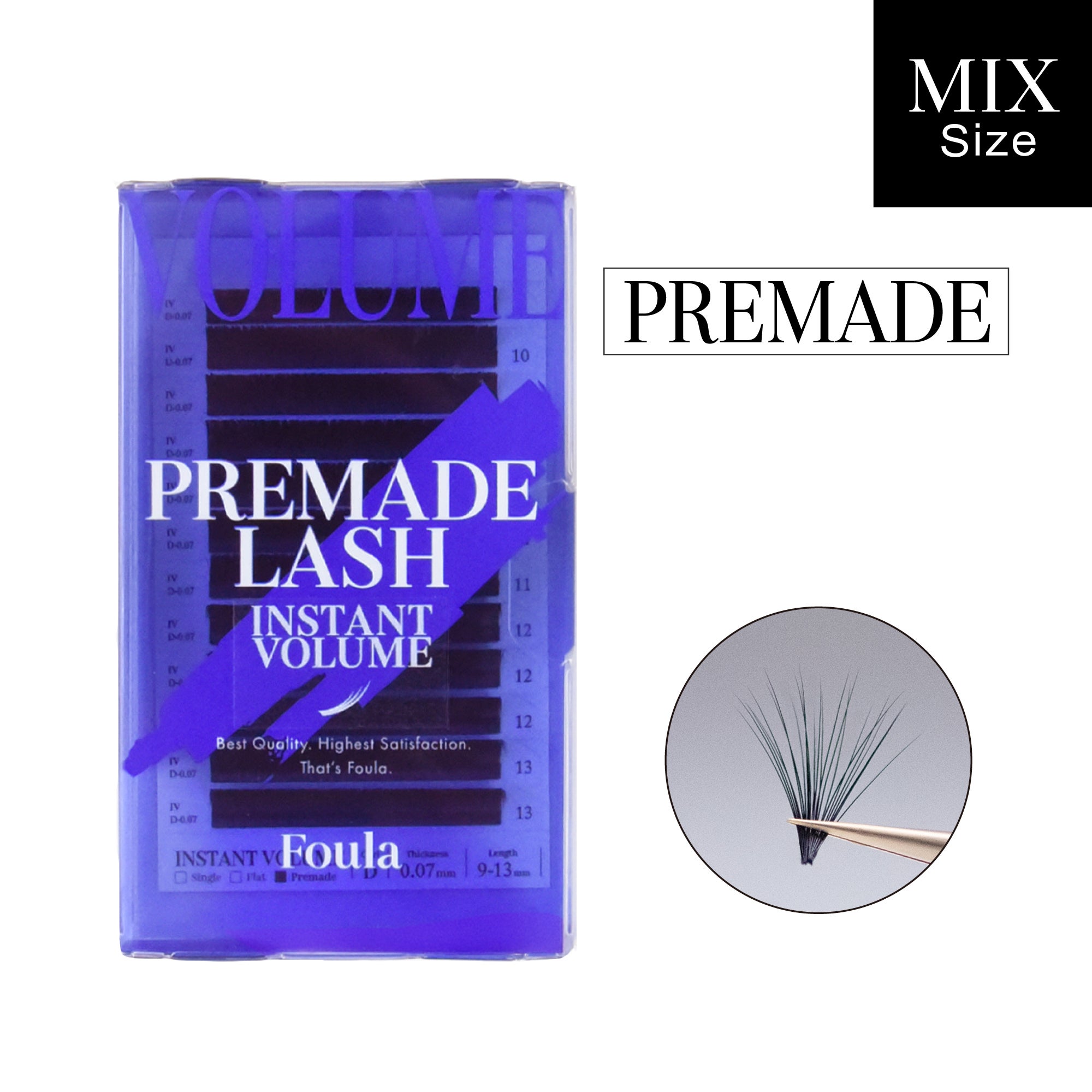 【Foula】インスタントボリュームラッシュ 9-13mm サイズMix プリメイド