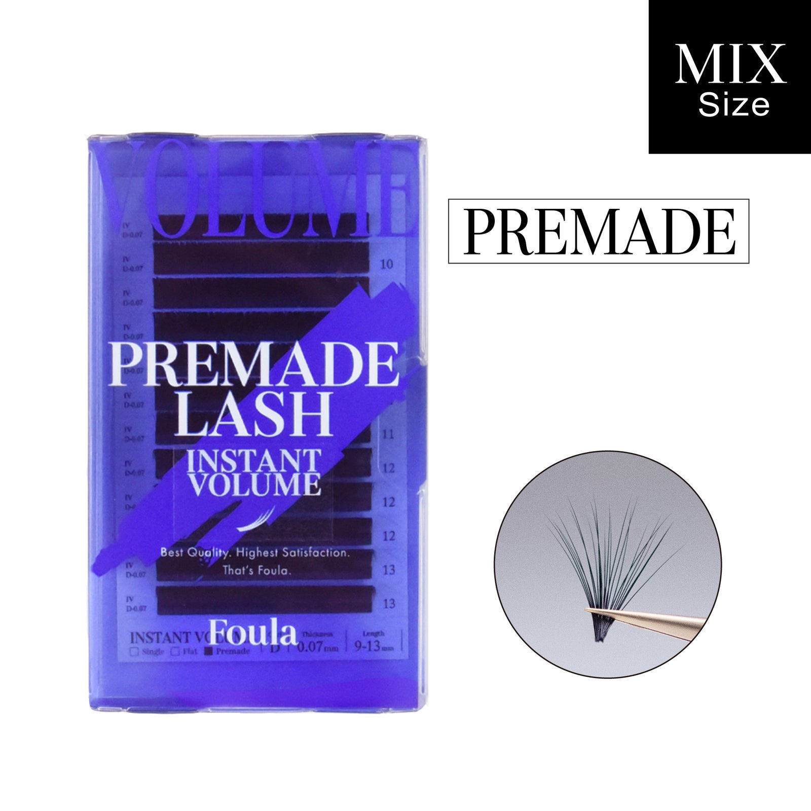 【Foula】インスタントボリュームラッシュ 9-13mm サイズMix プリメイド