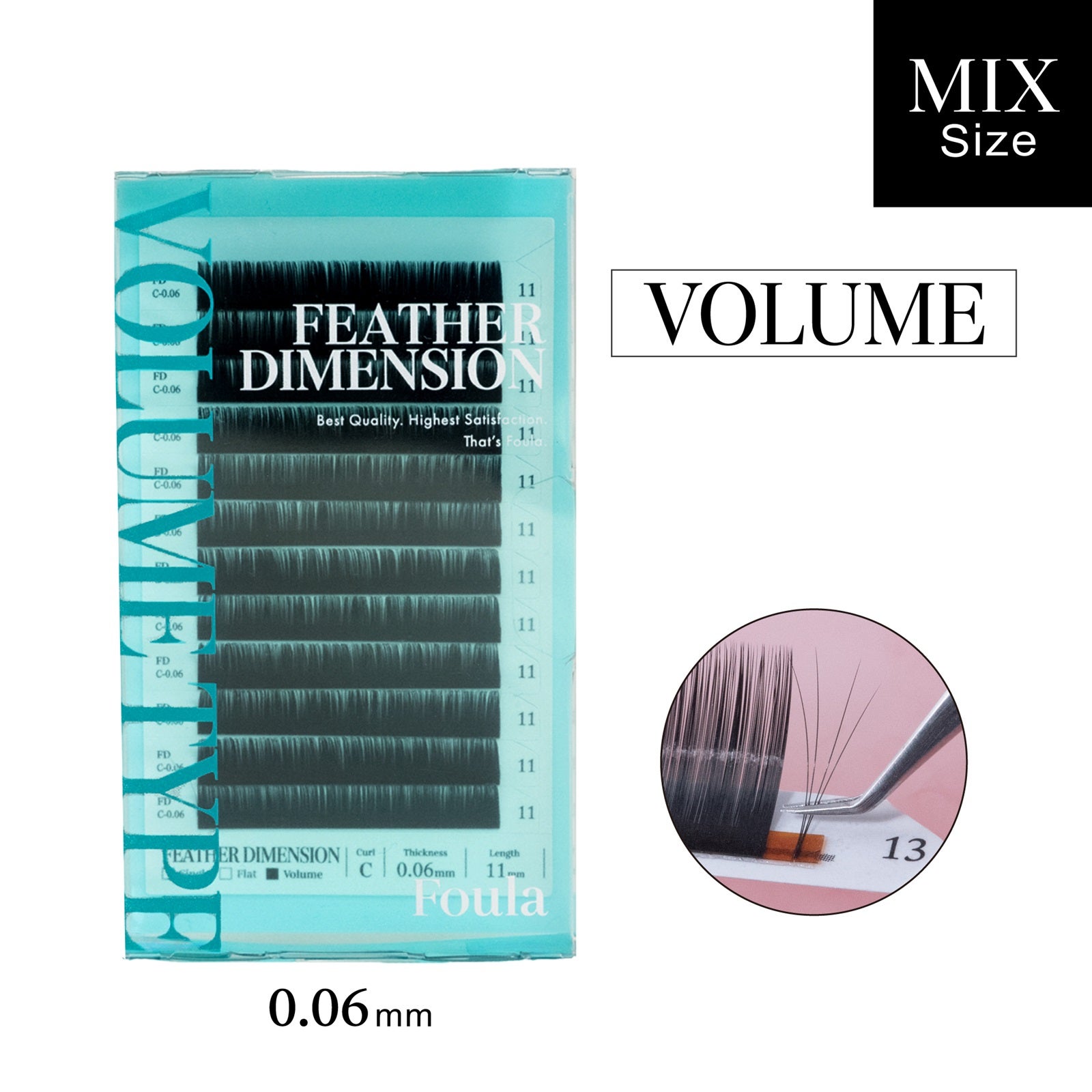 【Foula】フェザー ディメンション 9-13mm サイズMix ボリュームラッシュ
