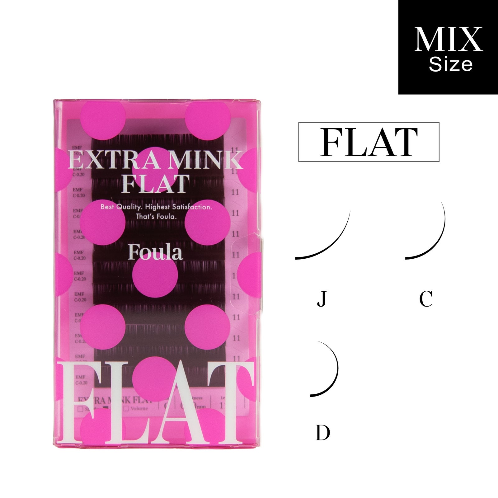 【Foula】エクストラ ミンク フラット 9-12mm サイズMix フラットラッシュ