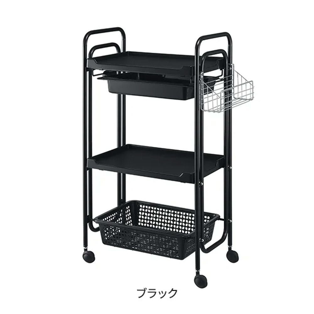 【7BEAUTY】ワゴン 3段 (引出し付き) ホワイト