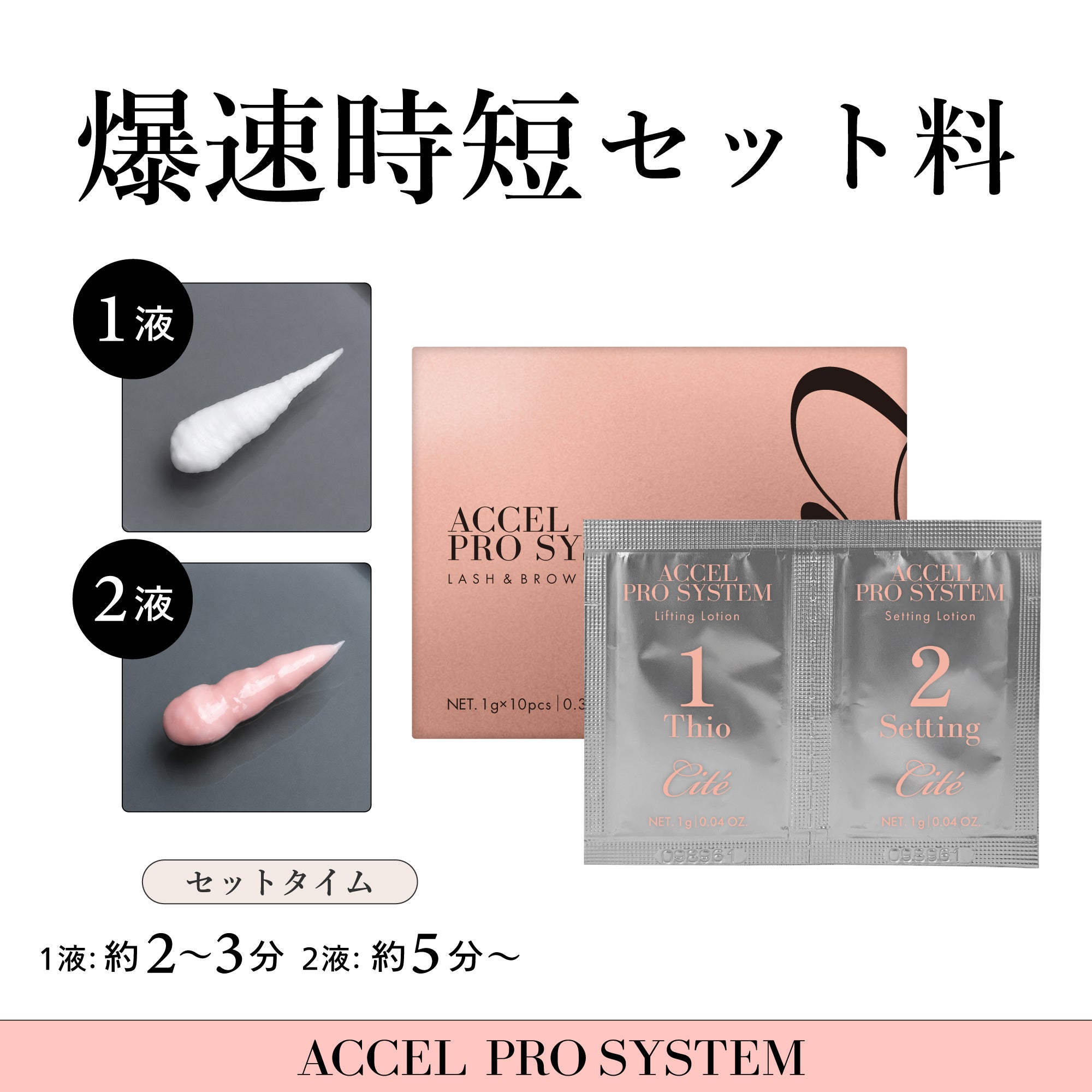 【Cite】アクセルプロシステム　パウチ10回セット ラッシュリフト/セット剤