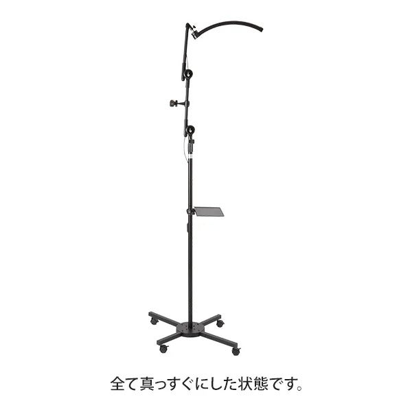【7BEAUTY】ムーン型LEDライト (トレイ付) ブラック
