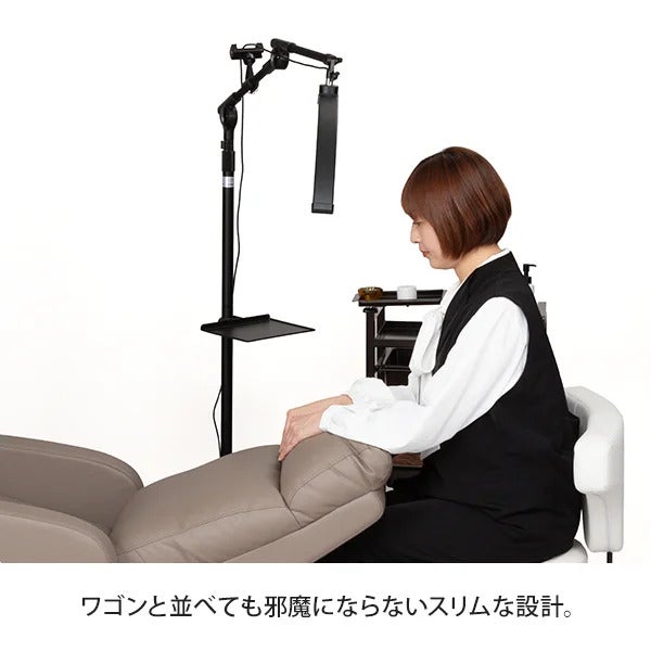 取寄せ-【7BEAUTY】ムーン型LEDライト (トレイ付) ブラック | 業務用